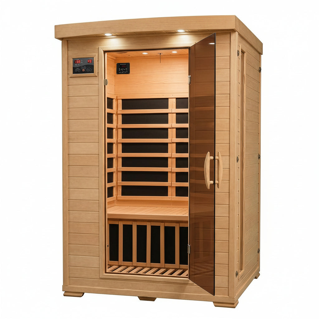 Coronado 2-Person Hemlock Deluxe Infrared Sauna with 6 Carbon Heaters